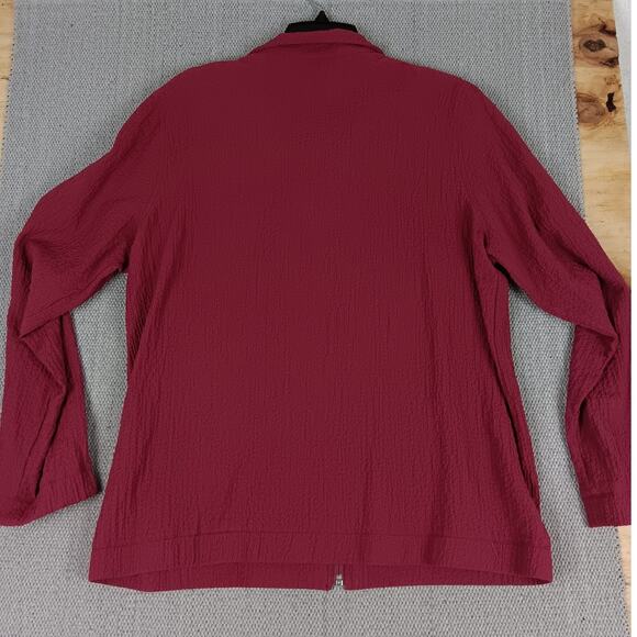 Bedford Fair Vintage Track Suit Set Womens Large Maroon Crepe Fabric Fall Casual - Picture 7 of 16